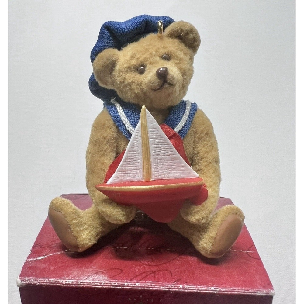 Vintage Hallmark Sailor Bear Handcrafted Keepsake Ornament Christmas 1997